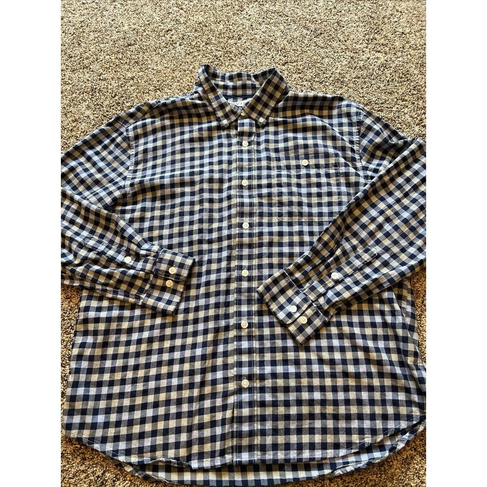 Orvis Shirt XL Long Sleeve Button Down Blue  Check Pocket Men's